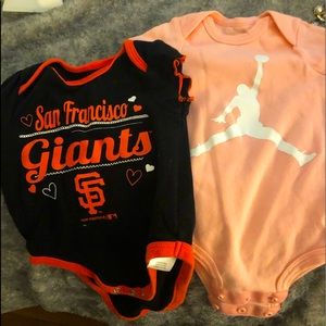 SF Giants and zMichael Jordan girls onesies